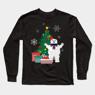 Stay Puft Ghostbusters Around The Christmas Tree Long Sleeve T-Shirt